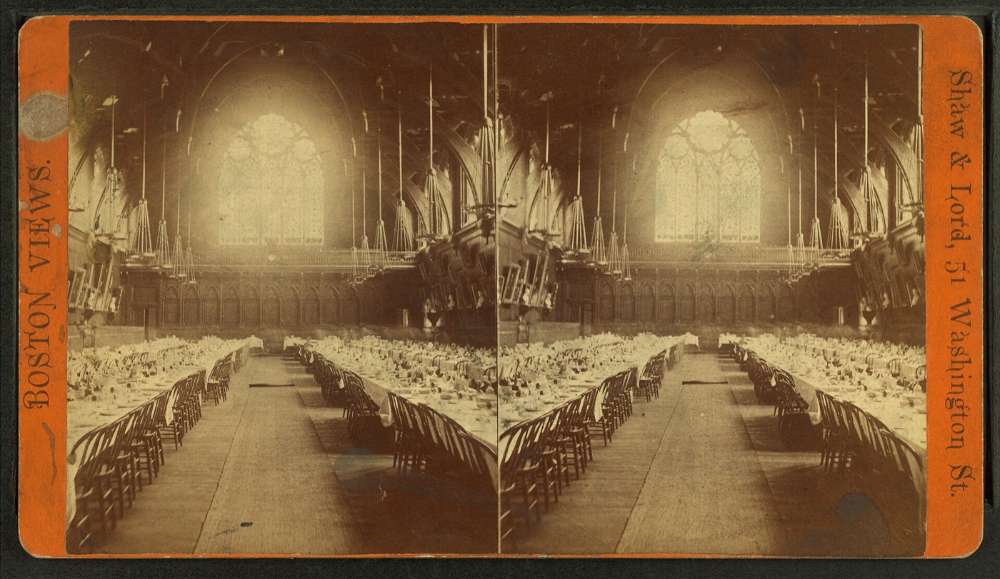 The interior of Memorial Hall, Harvard College, late nineteenth century